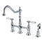 Kingston Brass KS1271BPLBS Bel-Air Bridge Kitchen Faucet W/ Brass Sprayer, Chrome KS1271BPLBS - alternate 1